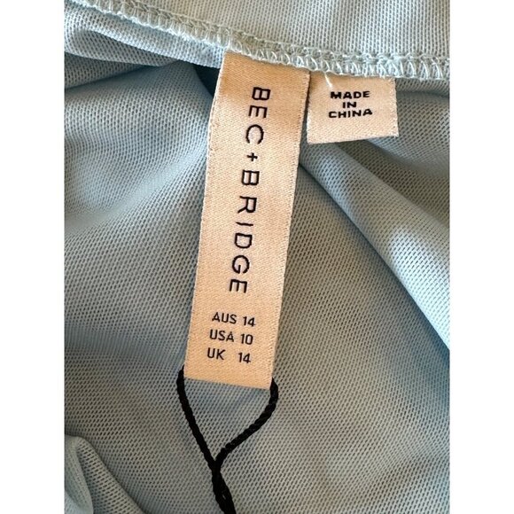 Bec+Bridge Dress Women 10 Dolphin Blue  Elzette Strapless Asymmetric Midi NWT‎ - Picture 10 of 14